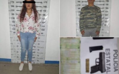 Con posesión de arma de fuego y un vehículo robado, dos personas fueron detenidas por la Policía Estatal en San Baltazar Loxicha