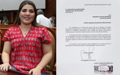 Renuncia Gabriela Pérez al PRI, es hija de Eviel Pérez Magaña