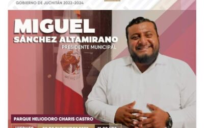 Rendirá Miguel Sánchez Altamirano primer informe de gobierno el 30 de diciembre