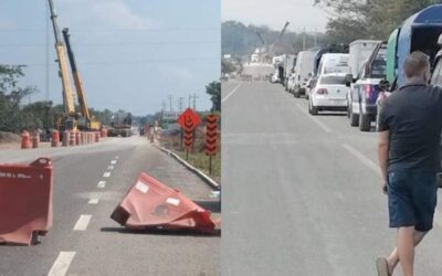 Por trabajos, detenido el paso de Palomares a Matías en el Istmo