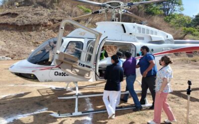 Helicóptero del Gobierno del Estado traslada a joven mujer con embarazo de alto riesgo