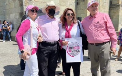 Marchan en Oaxaca a favor del INE; se dieron cita algunos priistas