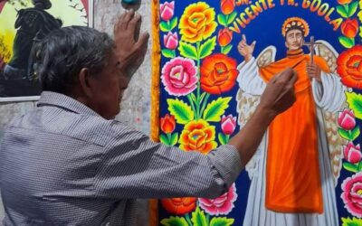 Mariano Toledo, pintor de estandartes en Juchitán