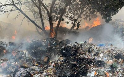 Se incendia basurero irregular en Oaxaca
