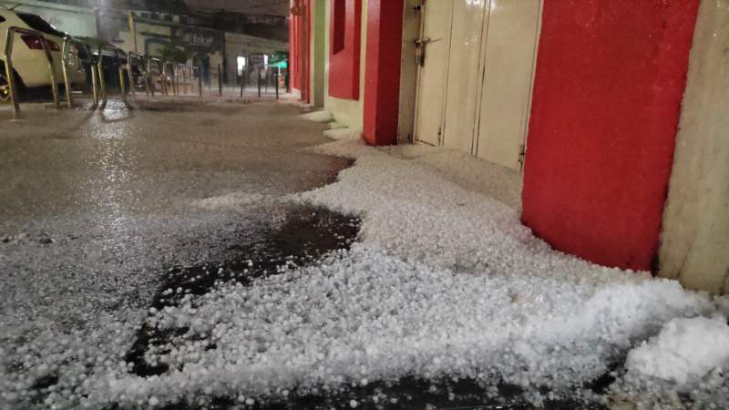 Fuerte granizada sacude la Ciudad de Oaxaca