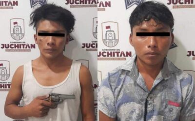 Los detienen por portación ilegal de arma de fuego en Juchitán