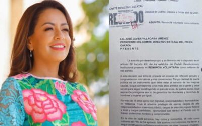 Renuncia Mariana Benítez al PRI en Oaxaca