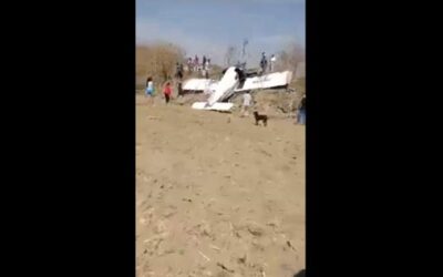 Caída de avioneta deja dos heridos en Cholula, Puebla