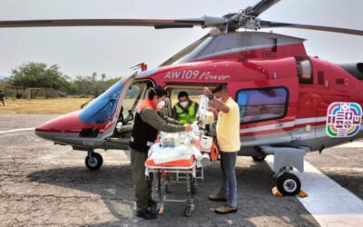 Realizan traslado aéreo de menor de edad para recibir atención médica