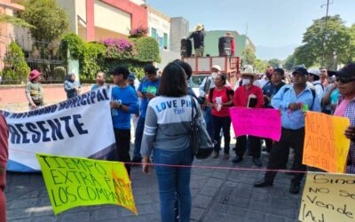 Marchan sindicalizados del municipio de Oaxaca, exigen solución a demandas