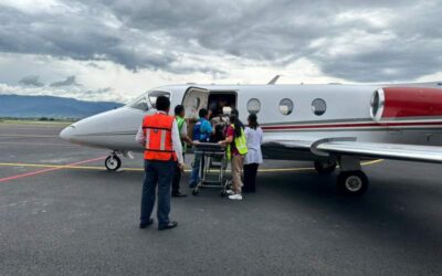 Realizan traslado aéreo de paciente con quemadura de segundo grado a CDMX