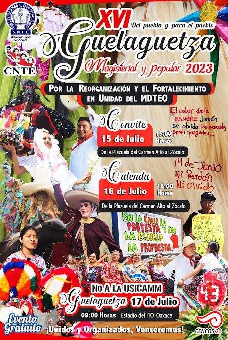 Anuncia el magisterio sus actividades para la Guelaguetza Popular