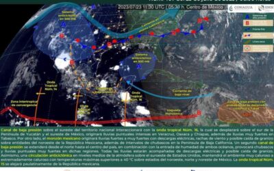 Entrada de onda tropical número 16 generará lluvias fuertes en el estado