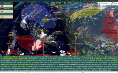 Se prevén fuertes lluvias, actividad eléctrica y rachas de viento en el estado