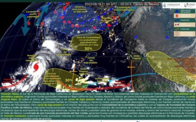 Onda tropical número 23 llega al estado de Oaxaca esta tarde