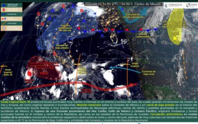Pronostican lluvias moderadas, tormentas y rachas de viento para el estado de Oaxaca
