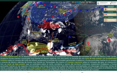Reporta Protección Civil actividad de lluvias moderadas en mayor parte del estado