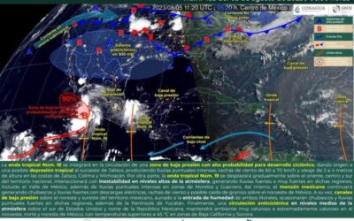 Se esperan lluvias, tormentas y viento en el estado por intensa actividad de onda tropical número 19
