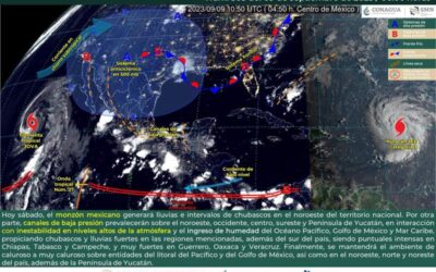 Canal de baja presión provocará algunas lluvias de intensidad variable