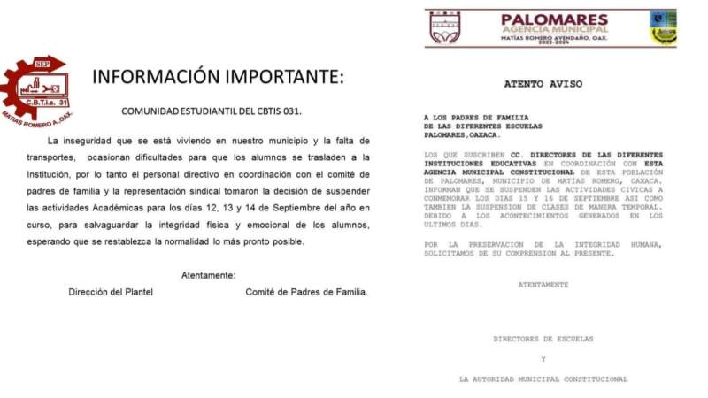 Suspenden clases ante la creciente inseguridad en la zona norte del Istmo