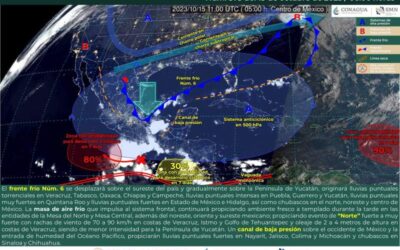 Frente frío número 6 dejará lluvias de variable intensidad en Oaxaca