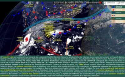 Persistirán las lluvias en gran parte del estado, así como evento de norte en el Istmo y Golfo de Tehuantepec