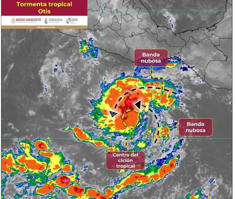 Tormenta tropical Otis se mantiene frente a costas de Oaxaca