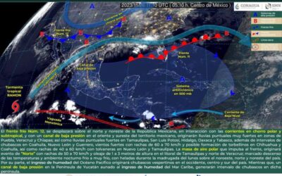 Se preven para este domingo intervalos de chubascos ligeros al norte de Oaxaca