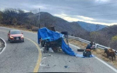 Solo daños materiales deja choque en carretera Oaxaca-Istmo
