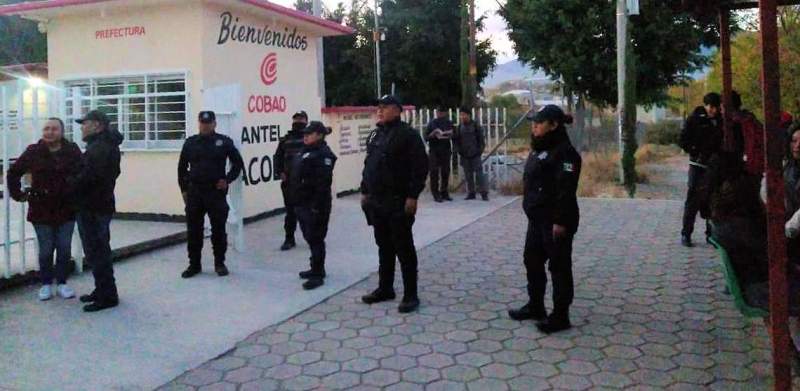 Ante rumores de un tiroteo, COBAO y SSPC implementan operativo en el Plantel 46