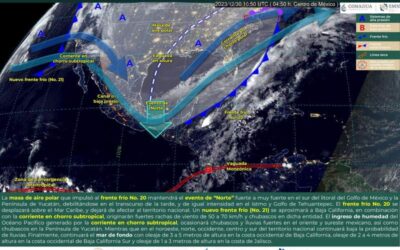 Frente frío número 20 mantendrá bajas temperaturas y evento de norte en el estado