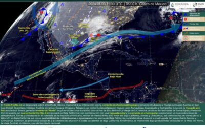 Frente frío número 22 dejará lluvias, temperaturas bajas y evento de norte en el estado