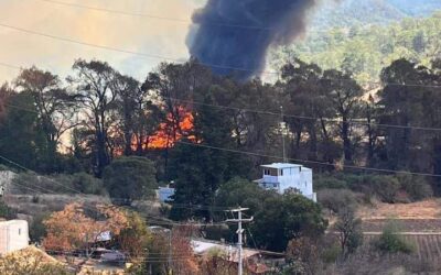 Se registra fuerte incendio en Tlaxiaco