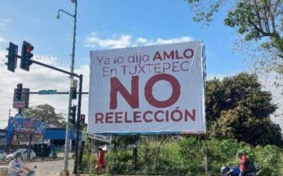 Aparecen espectaculares en Tuxtepec pidiendo la no reelección del presidente municipal