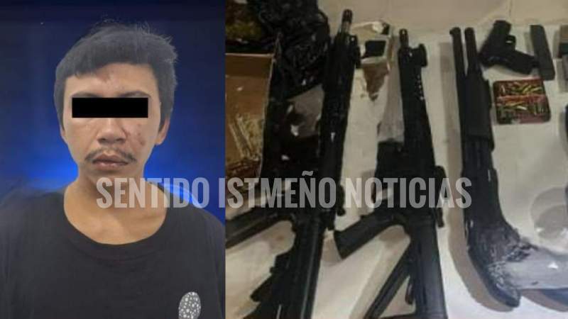 Catean casa de seguridad en Juchitán; confiscan drogas y armas, hay un detenido