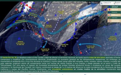 Frente frío 35 comenzará a debilitarse y dejará de tener efectos en el estado de Oaxaca