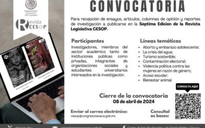 Abren convocatoria para recepción de artículos para revista legislativa