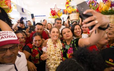 Con gran alegría, Oaxaca recibe a Claudia Sheinbaum con una verdadera fiesta cultural