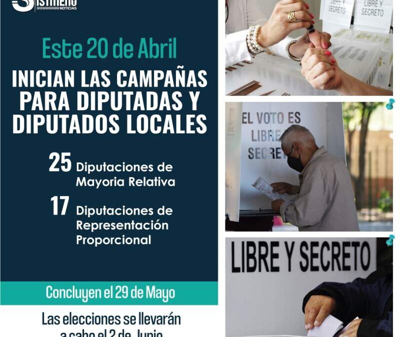 Comienzan campañas de cara a la elección de diputados locales en Oaxaca; dos coaliciones y cuatro partidos, en la disputa