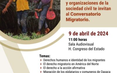 Conversarán sobre la migración en el Congreso de Oaxaca