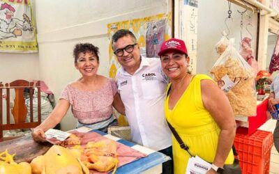 Locatarios del mercado Ignacio Zaragoza de Salina Cruz se suman al proyecto de Claudia Sheinbaum y Carol Altamirano.