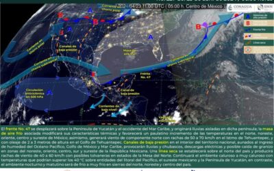 Para este martes se prevé tormentas aisladas en la Sierra de Juárez y Cuenca del Papaloapan