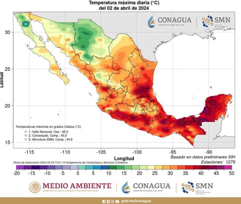 Región del Papaloapan en Oaxaca registra la temperatura mas alta del país