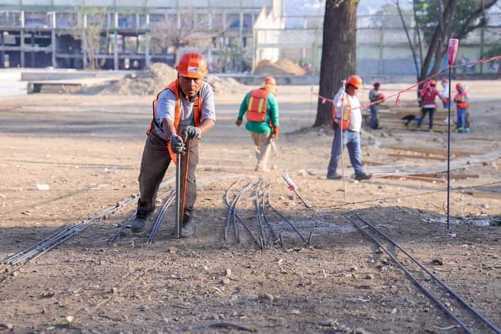 Registra avances notables construcción de Parque Primavera en Oaxaca