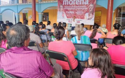 Gran recibimiento recibió Carol en San Carlos  Yutepec, lugar que se vestirá de guinda el 2 de junio