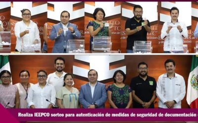 Realiza IEEPCO sorteo para autenticación de medidas de seguridad para documentación electoral