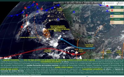 Este domingo se prevén lluvias localmente fuertes en todo el territorio oaxaqueño