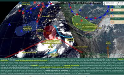 Permanecerá temporal de lluvias en la Costa, Istmo y Sierra Sur