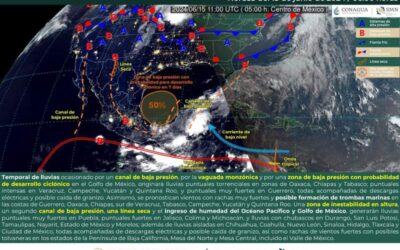 Se pronostica temporal lluvioso sobre territorio oaxaqueño