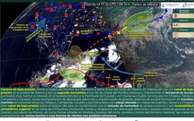 Se pronostican lluvias de intensidad variable en la Costa, Istmo y Sierra Sur